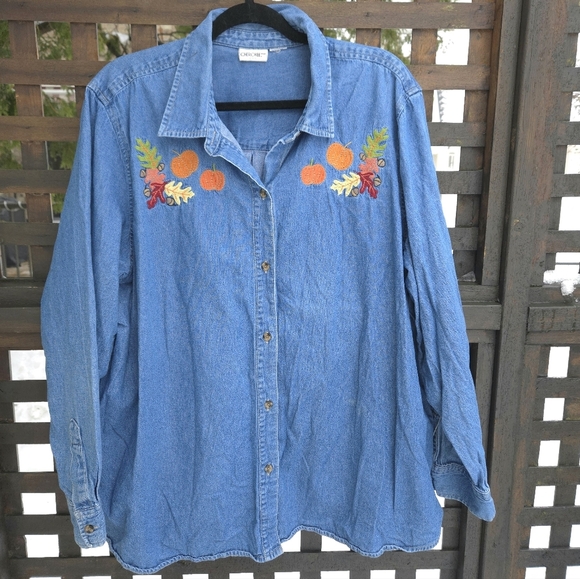 Vintage Fall Embroidered Button Up - Picture 8 of 9